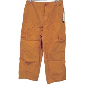 Women’s Button Fly Wide Leg Cargo Pants Universal Thread Yellow Size 14